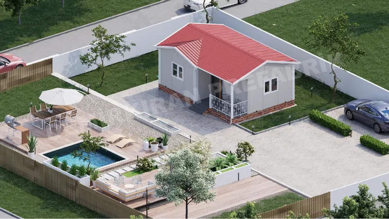 1+1 40 m² Tek Katlı Prefabrik Konut görsel 3