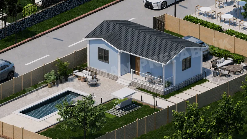 1+1 46 m² Tek Katlı Prefabrik Konut