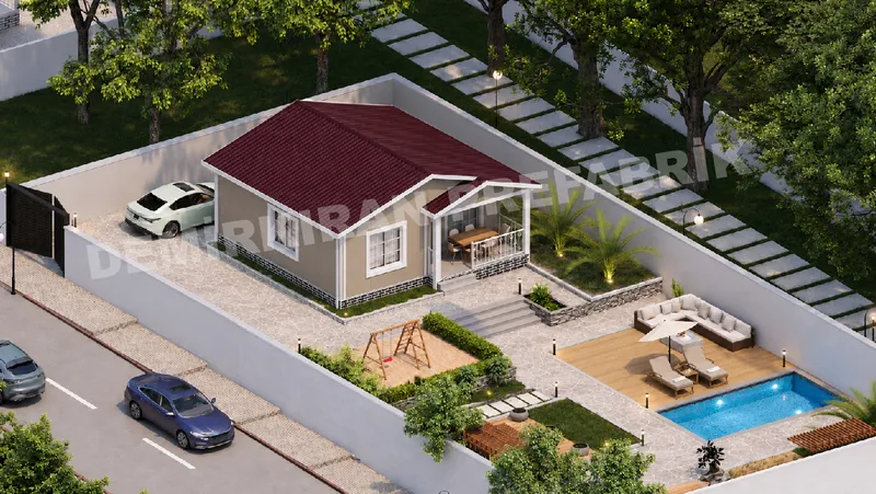 2+1 61 m² Tek Katlı Prefabrik Konut