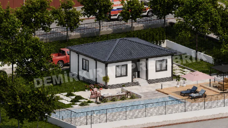 2+1 64 m² Tek Katlı Prefabrik Konut